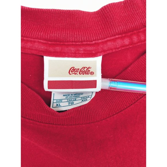 Vintage Coca Cola T-Shirt XL Collage Logo Red Snack Alstyle Barqs Fresca Sprite - Picture 4 of 9